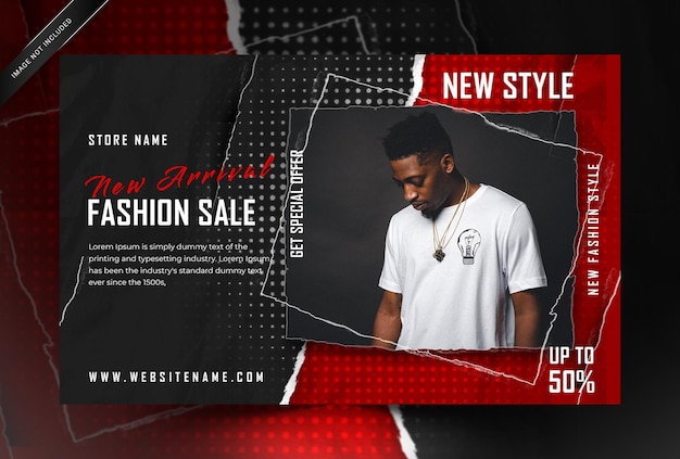 PSD landscape social media banner fashion sale psd tempplate