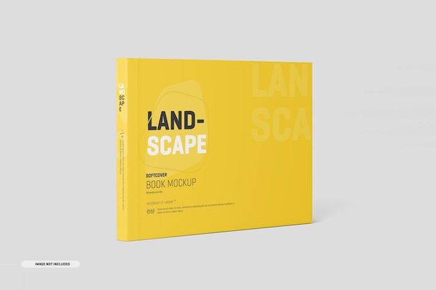 Landscape softcover book mockup