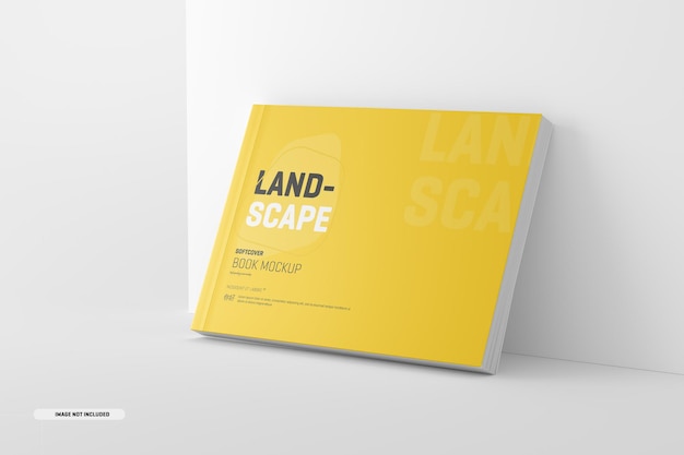 landscape softcover book mockup