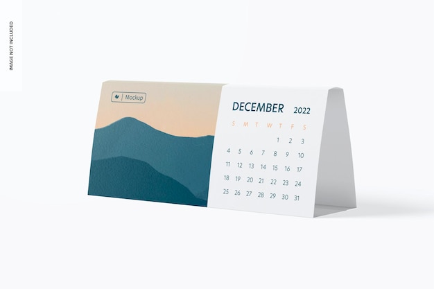 Mockup di calendario da tavolo orizzontale