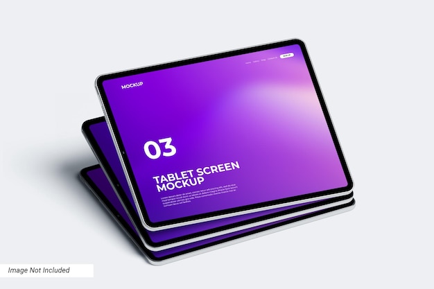 Mockup dello schermo del tablet orizzontale