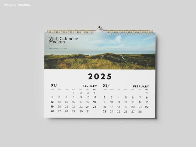 landscape wall calendar mockup