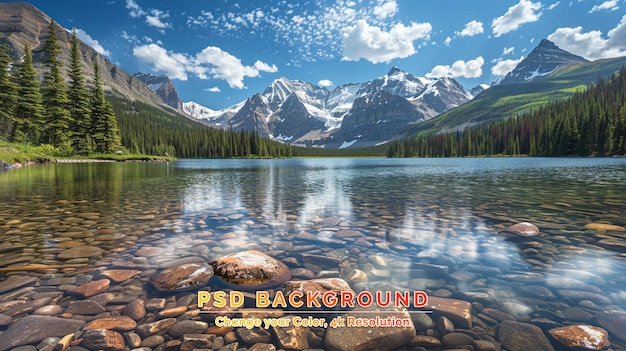 PSD landscapes of lake beauvert in jasper