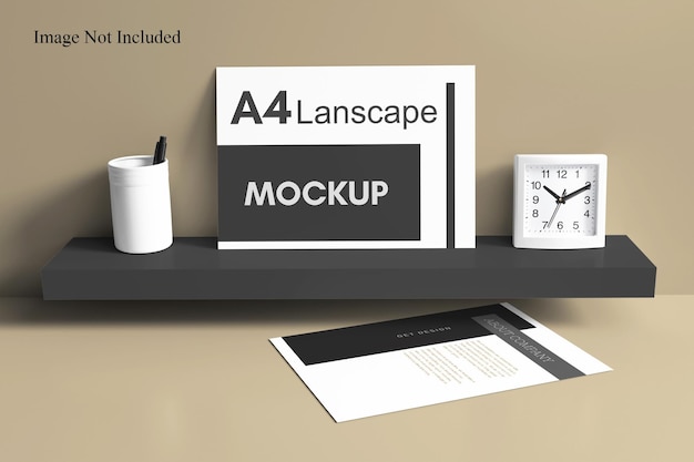 Landschap a4 flyer realistisch mockup