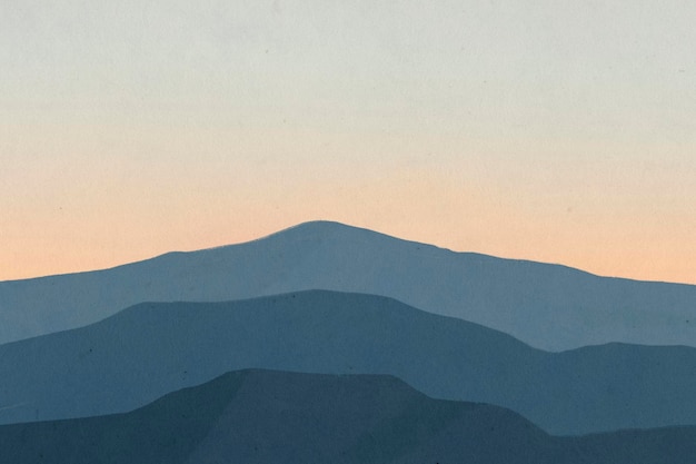 Landschap achtergrond van bergen psd met zonsondergang illustratie