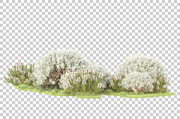 Landschap geïsoleerd op doorzichtige achtergrond 3d-rendering illustratie