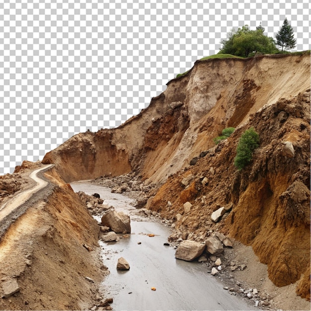 PSD landschap schot van een weg in heuvels