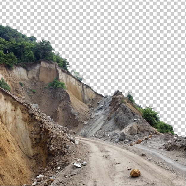 PSD landschap schot van een weg in heuvels