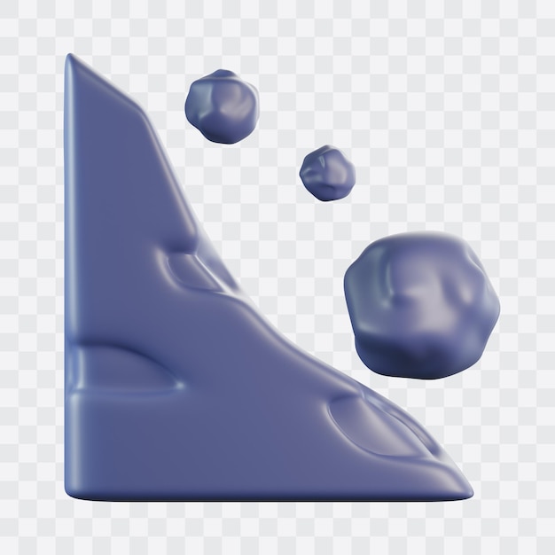 PSD landslide area 3d icon