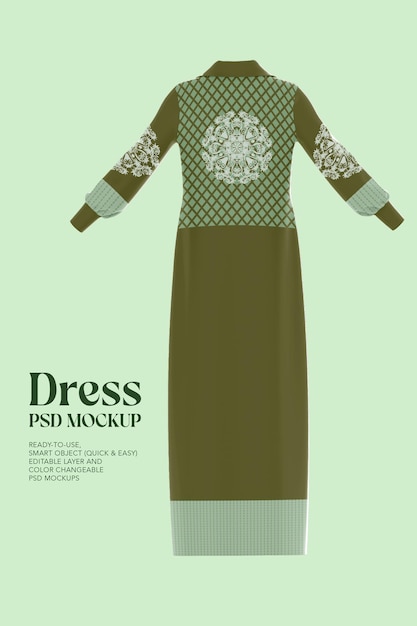 Lange jurk psd-mockup voor dames