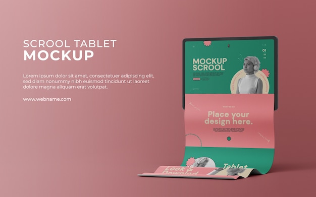 PSD lange scroll concept mock-up met apparaat