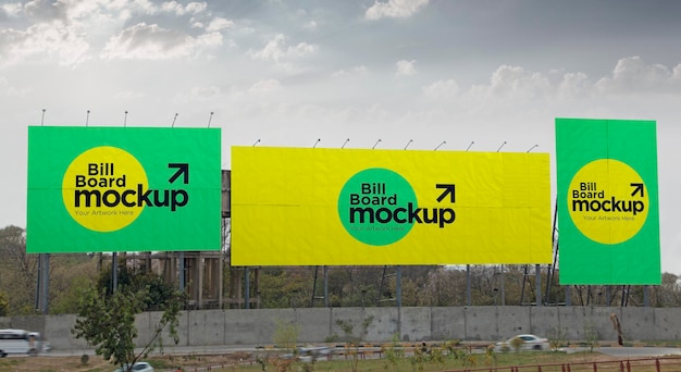 Langs de weg Billboard Sign Mockup Outdoor Signage Template