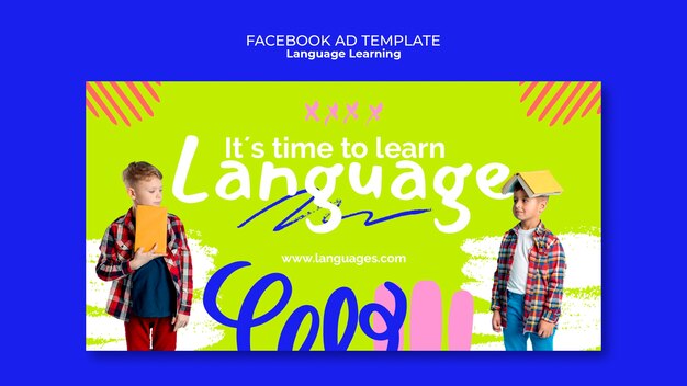 PSD language learning facebook template