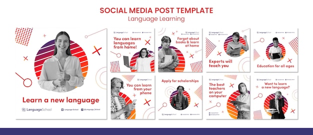 PSD language learning social media posts