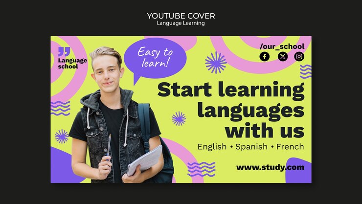 PSD language learning template design