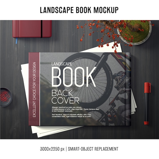lanscape book mockup