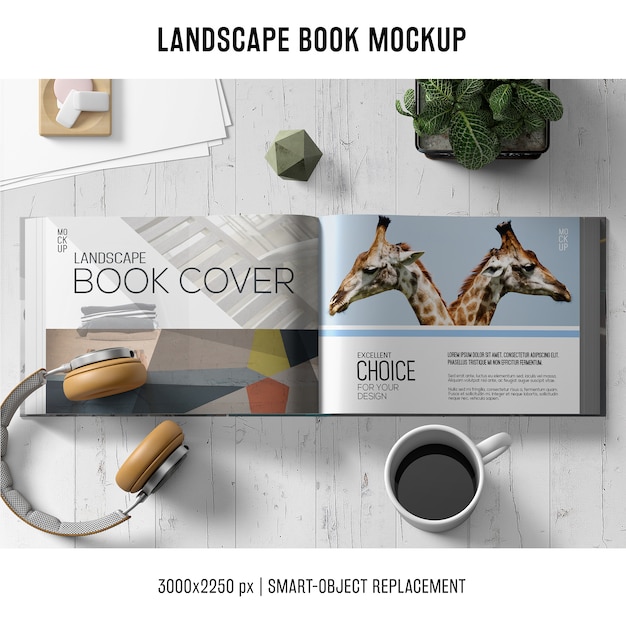 lanscape book mockup