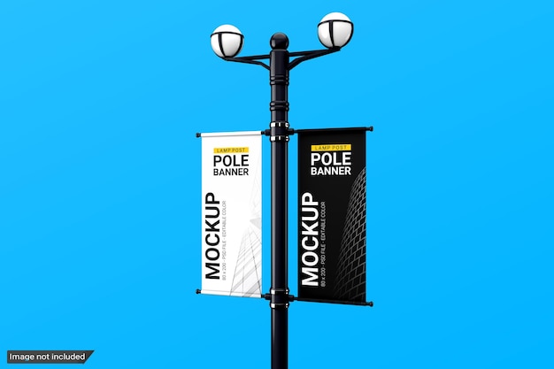 PSD lantaarnpaal banner mockup