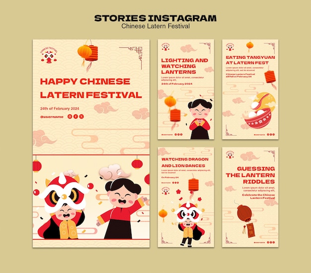 PSD lantern festival  instagram stories