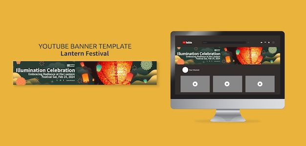 PSD ランターンフェスティバルのテンプレートデザイン