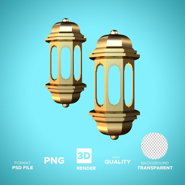 Lantern for illustration 3d render icon isolated object