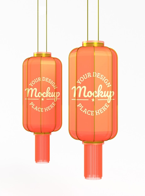 Lantern lamp mockup design