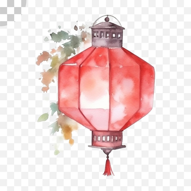 PSD lantern red transparent background