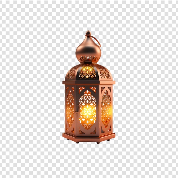 PSD a lantern with a candle on a transparent background