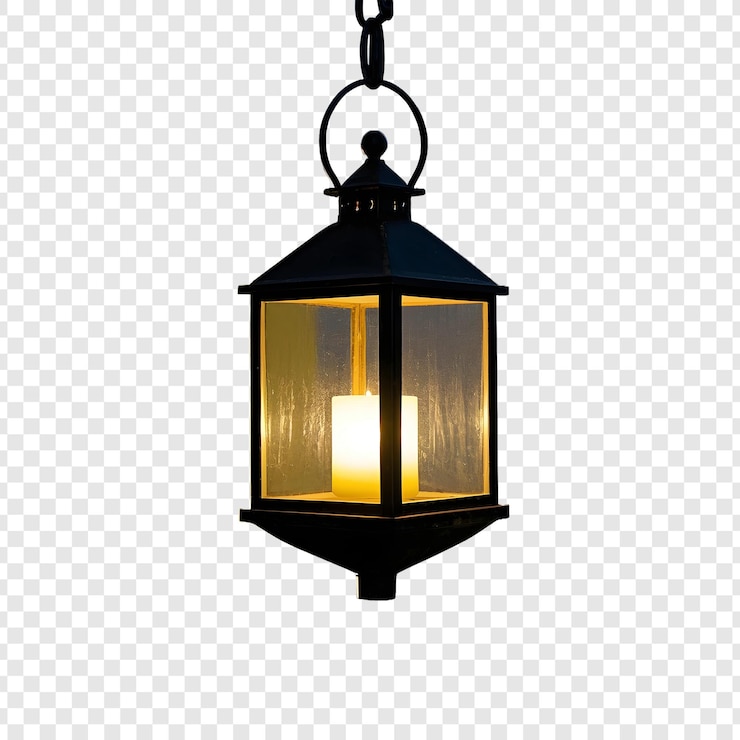 PSD a lantern with a gold finish is shown on an abstract background
