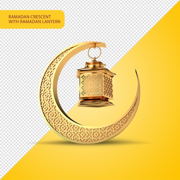 Lantern with Ramadan crescent, social media design