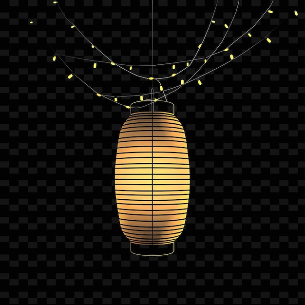 A lantern with a string of lights on it