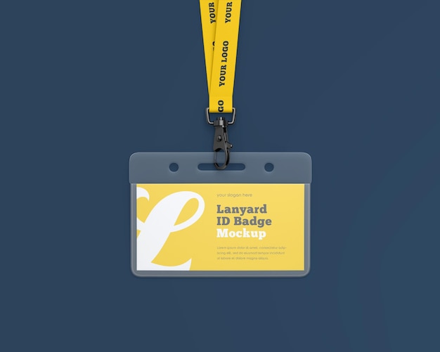 Mockup di badge identificativo per cordino