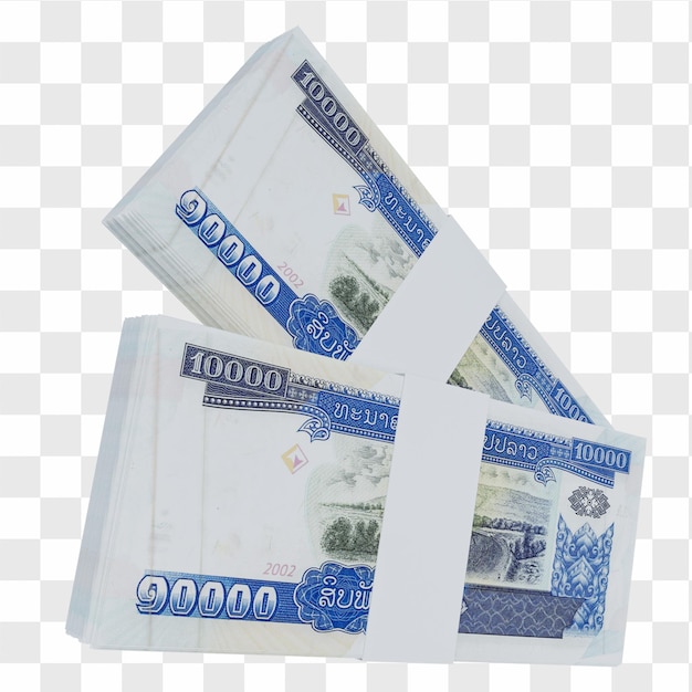 PSD laos currency kip 10.000: stack of lak laos banknote