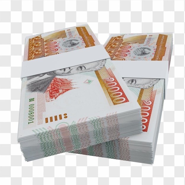 laos currency kip 20.000: stack of lak laos banknote