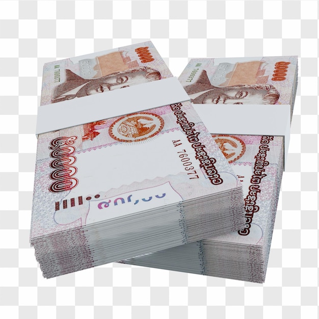 PSD laos currency kip 50.000: stos banknotów lak laos