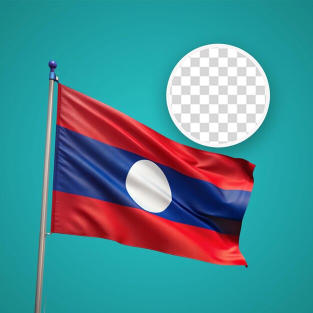 PSD laos nationale vlag png geïsoleerde 3d witte achtergrond