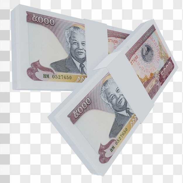 PSD laos valuta kip 5.000: stapel lak laos bankbiljet