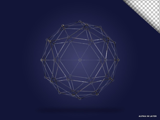 Läpinäkyvän lasin abstrakti geometrinen muoto. Moderni 3d-renderöity muoto