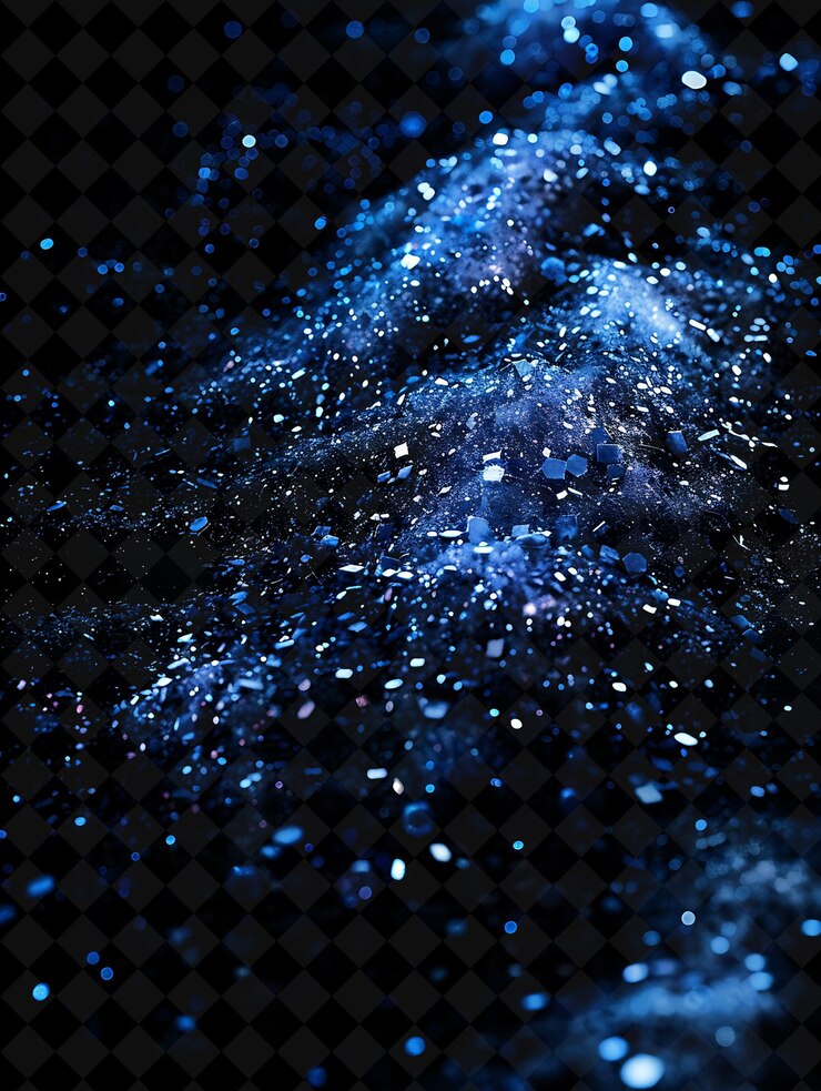 PSD lapis lazuli dust stars with deep blue glowing dust star pat magic neon color on dark background