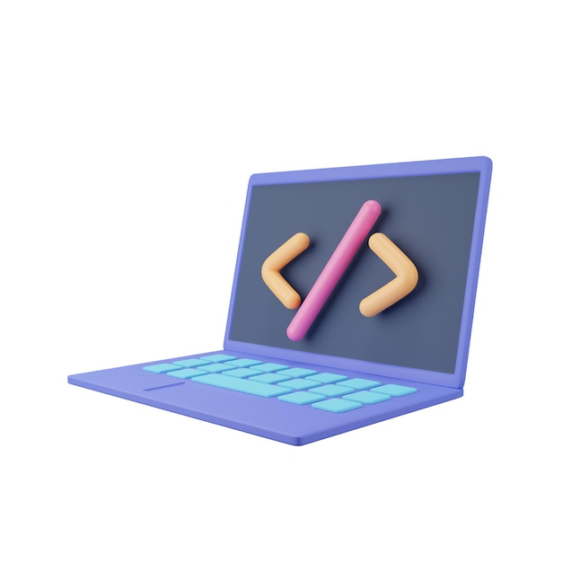 PSD laptop 3d icon for freelance