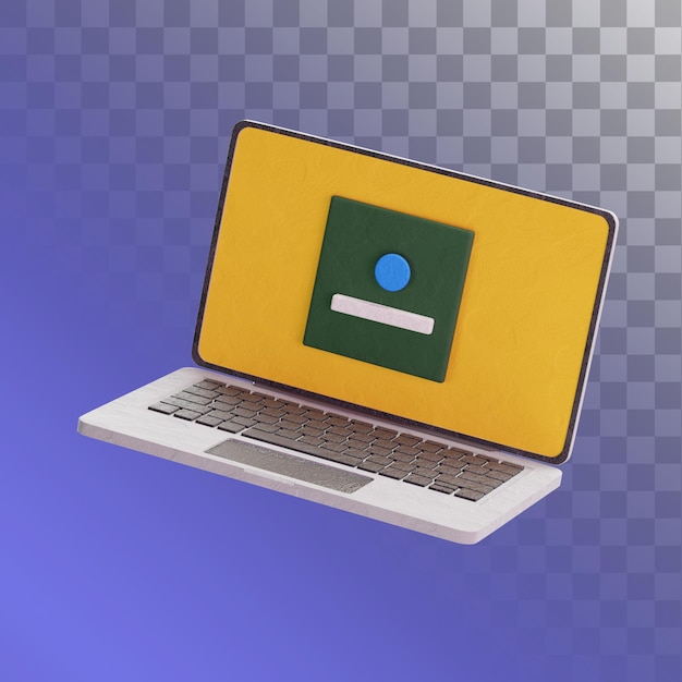 PSD laptop 3d illustratie