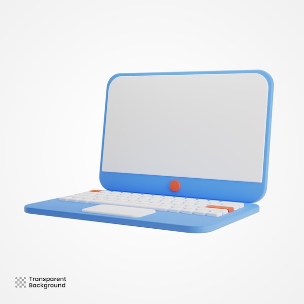 Laptop 3d Ilustracja Kreskówka