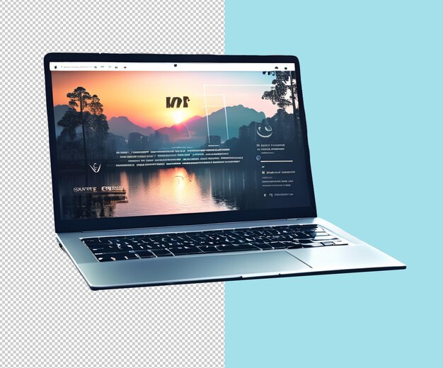 PSD laptop 3d render designs and background and computer designs