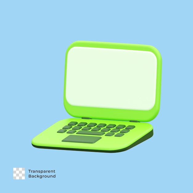 PSD icona dell'illustrazione del rendering 3d del laptop