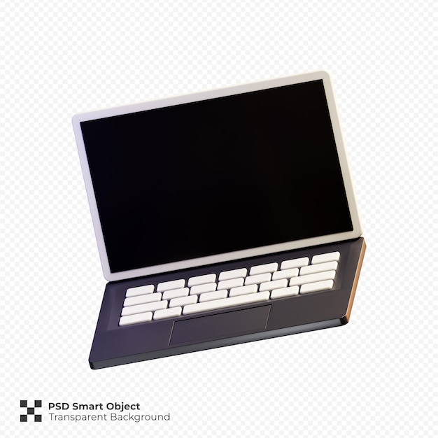 Laptop 3d render illustration isolato premium psd