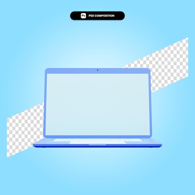 分離されたラップトップ3dレンダリングイラスト