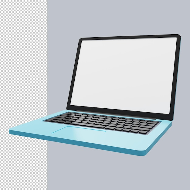Laptop 3D render Premium PSD