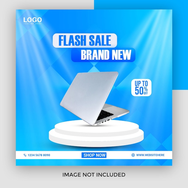 Laptop brand product social media Instagram banner design