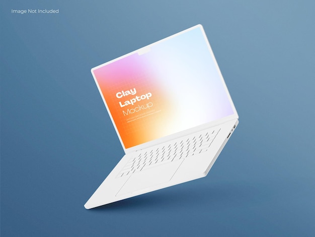 PSD laptop clay mockup