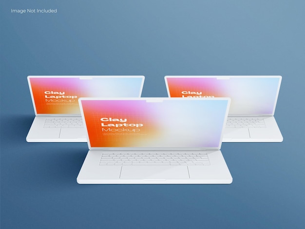 PSD laptop clay mockup